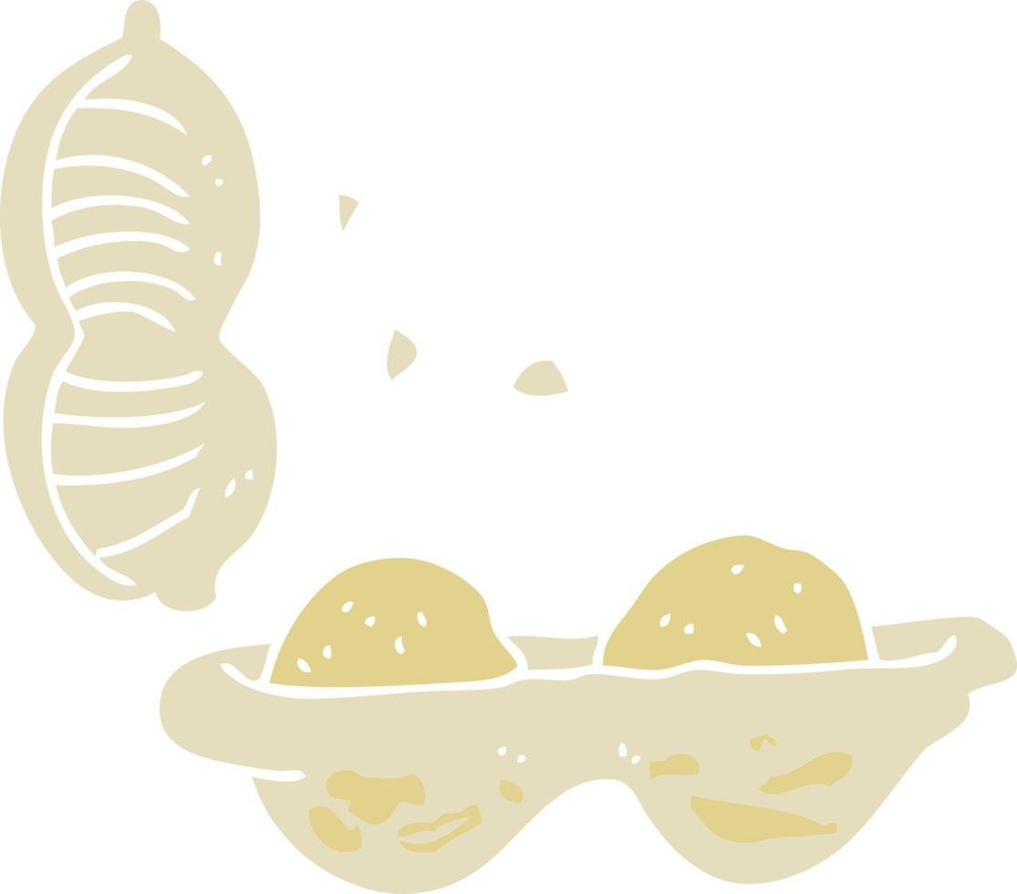 ilustração de cor lisa de amendoins vetor
