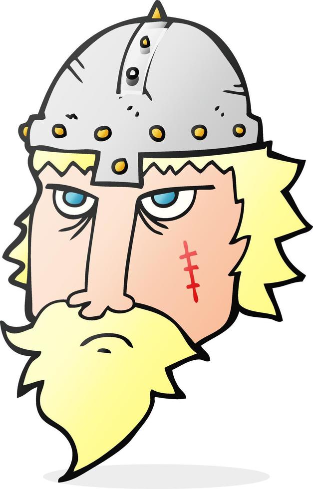 guerreiro viking de desenhos animados desenhados à mão livre vetor