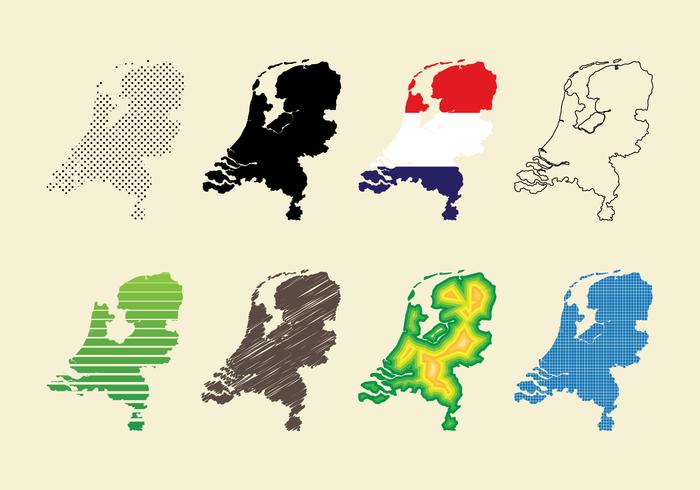 Mapa de Netherland vetor