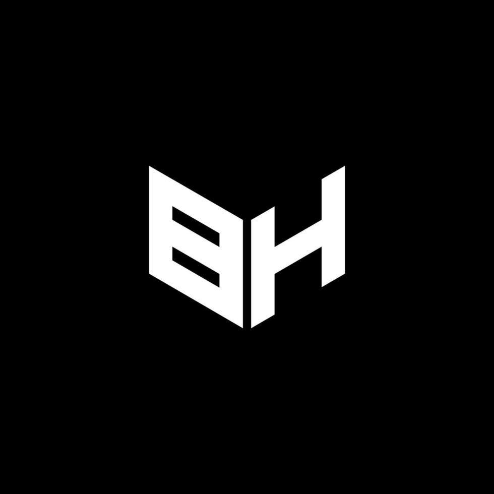design de logotipo de letra bh com fundo preto no ilustrador. logotipo vetorial, desenhos de caligrafia para logotipo, pôster, convite, etc. vetor