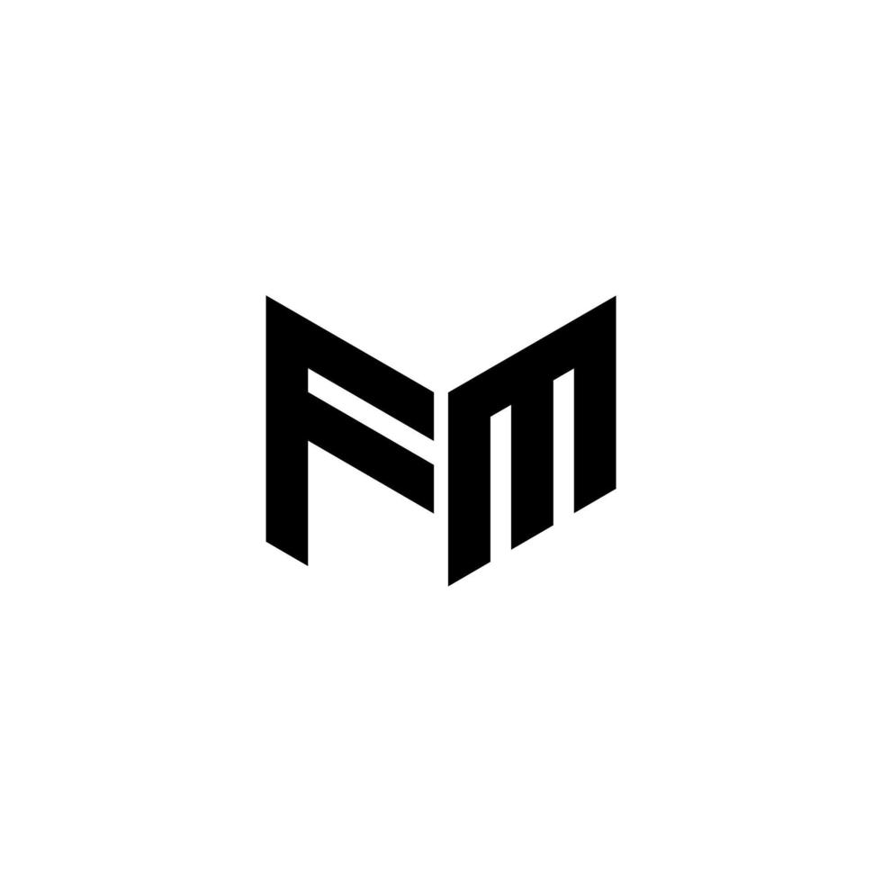 design de logotipo de carta fm com fundo branco no ilustrador. logotipo vetorial, desenhos de caligrafia para logotipo, pôster, convite, etc. vetor