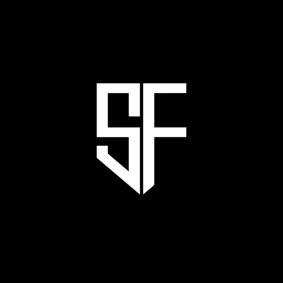 design de logotipo de carta sf com fundo preto no ilustrador. logotipo vetorial, desenhos de caligrafia para logotipo, pôster, convite, etc. vetor