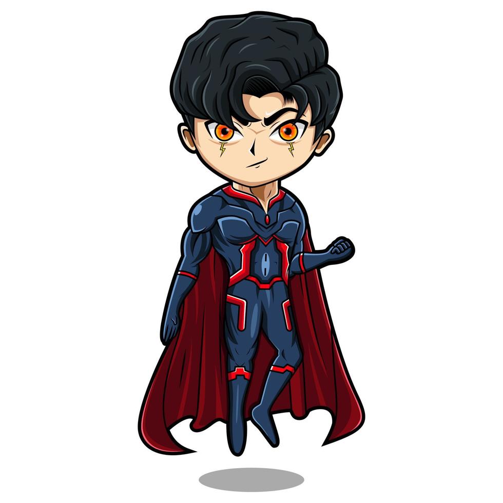 design de logotipo de mascote de herói superboy vetor