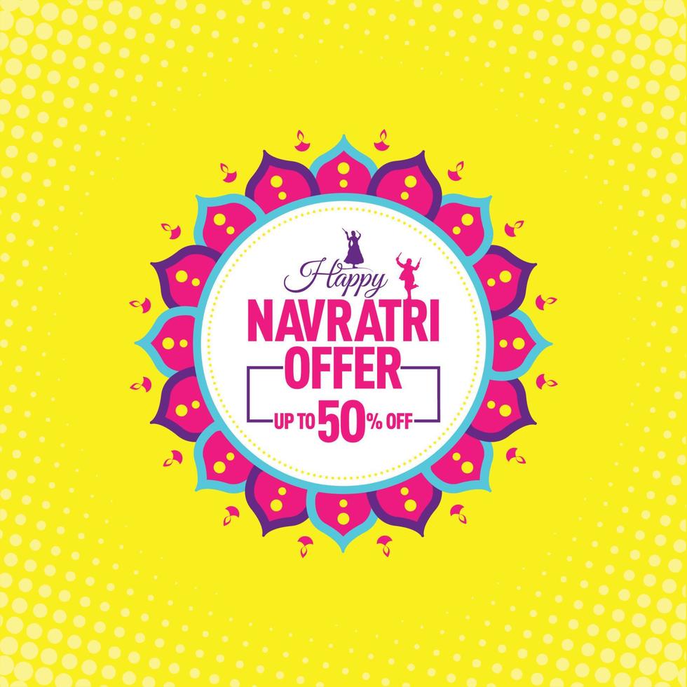 oferta do festival navratri, modelo, banner, design de logotipo, ícone, pôster, unidade, etiqueta, cabeçalho da web, vetor