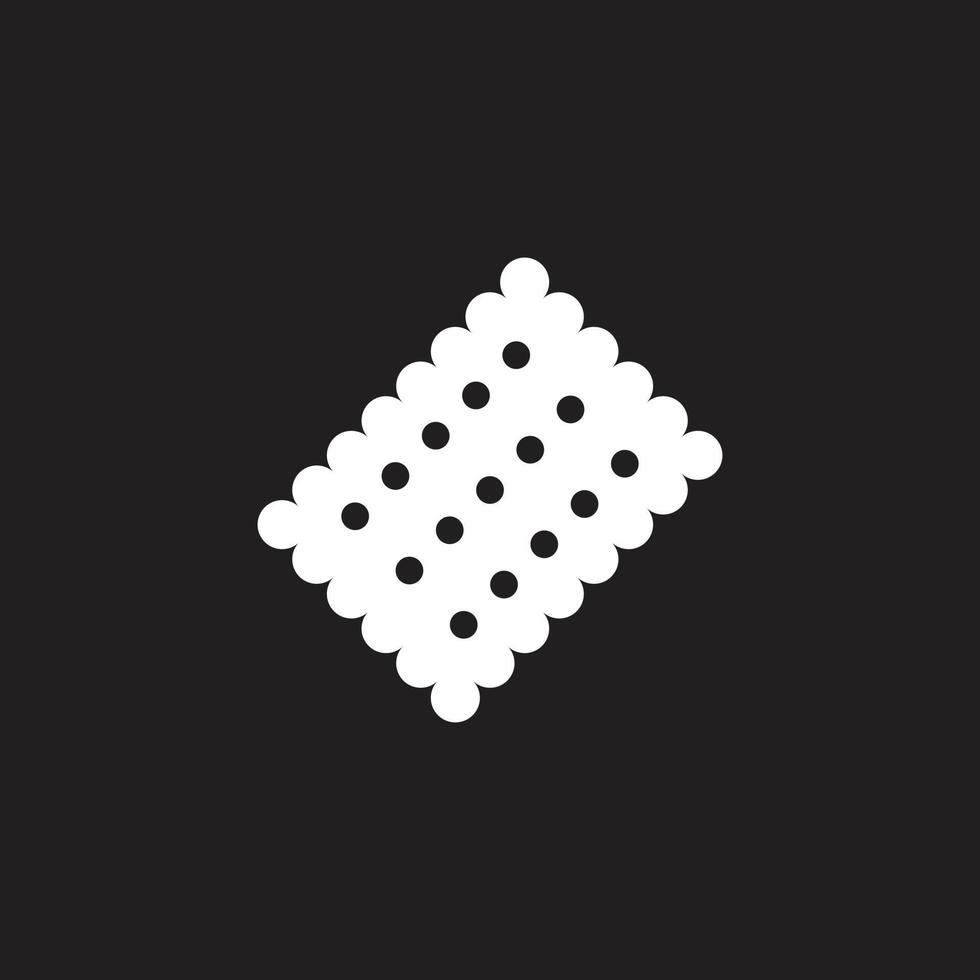 eps10 vetor branco único biscoito ícone de arte sólida abstrata isolado no fundo preto. símbolo preenchido com cookies do navegador em um estilo moderno simples e moderno para o design do seu site, logotipo e aplicativo móvel