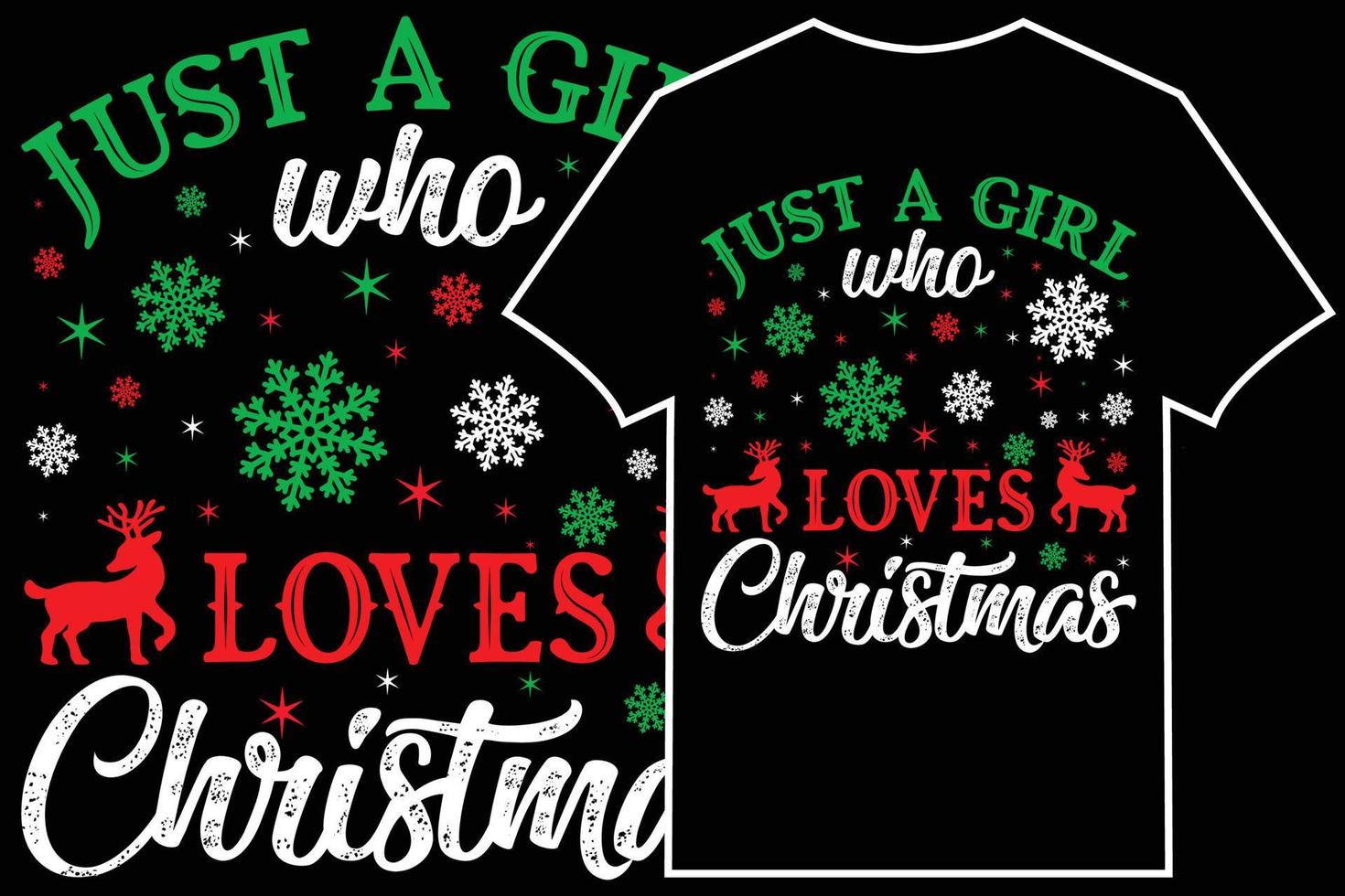 vetor de design de camiseta de natal. apenas uma garota que ama o natal