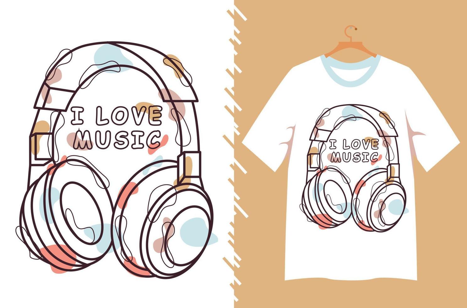 ilustração de música para design de camiseta vetor