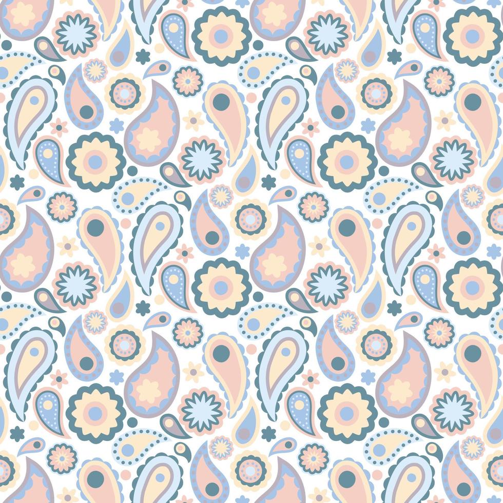 padrão de doodle paisley vetor