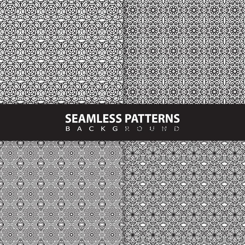 conjunto de padrões geométricos sem costura vetor
