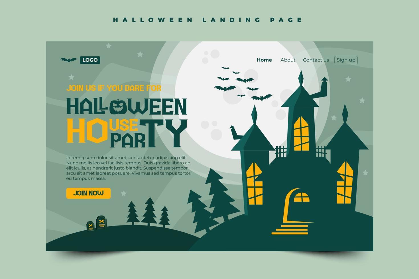 modelo de design gráfico de halloween simples e elegante que é fácil de personalizar vetor