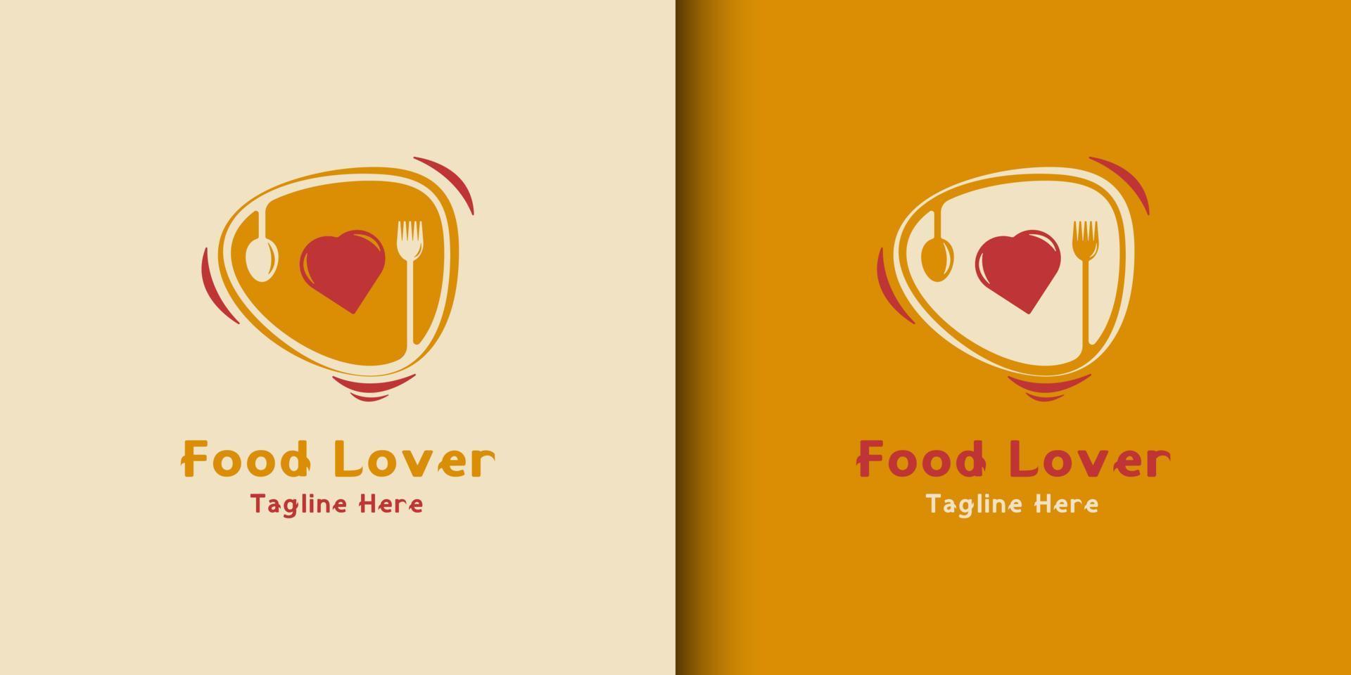 modelo de design de logotipo de amante de comida de restaurante vetor
