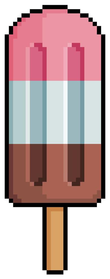 Menu de sorvete de pixel art, ícone de vetor de menu de papel para jogo de  8 bits em fundo branco