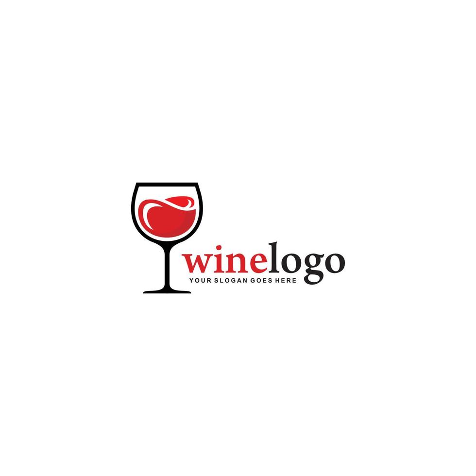 vetor de logotipo simples de vinho