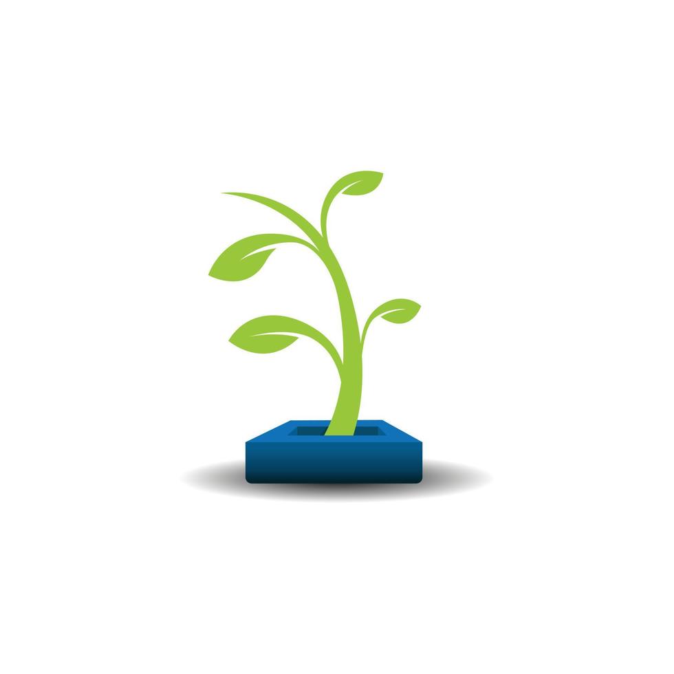 logotipo do ambiente de folhas verdes vetor