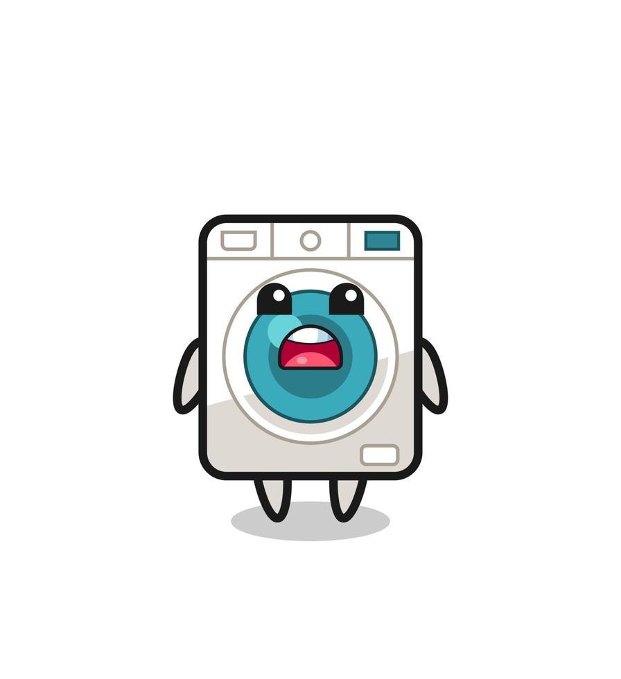ilustração de máquina de lavar com expressão de desculpas, dizendo que sinto muito vetor