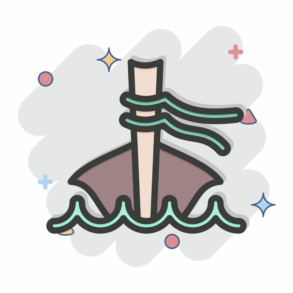 barco de cauda longa ícone. relacionado ao símbolo da Tailândia. estilo cômico. design simples editável. ilustração simples. ícones de vetor simples. turismo de viagens do mundo. tailandês
