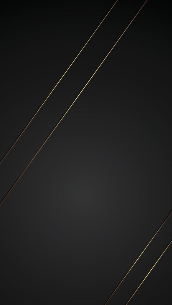 ilustração vetorial de banner de fundo preto de luxo com linha de art deco de tira de ouro diagonal vetor