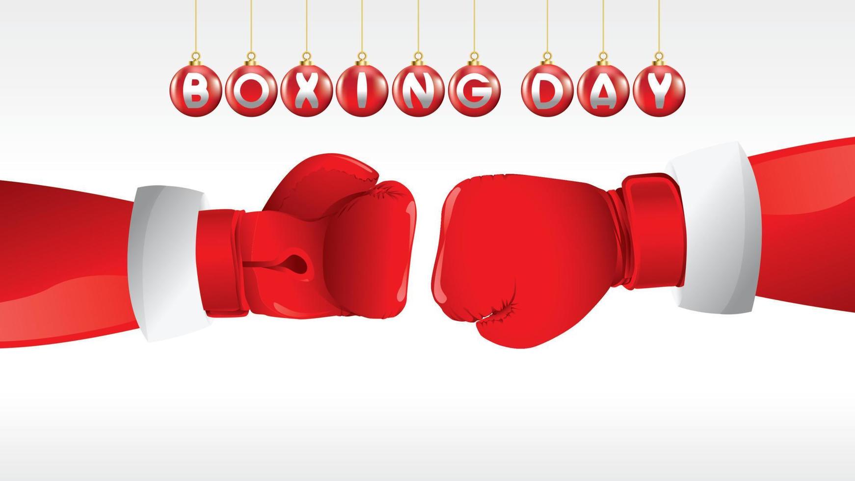ilustração vetorial de dia de boxe tipografia combinada em forma de bola de natal vetor