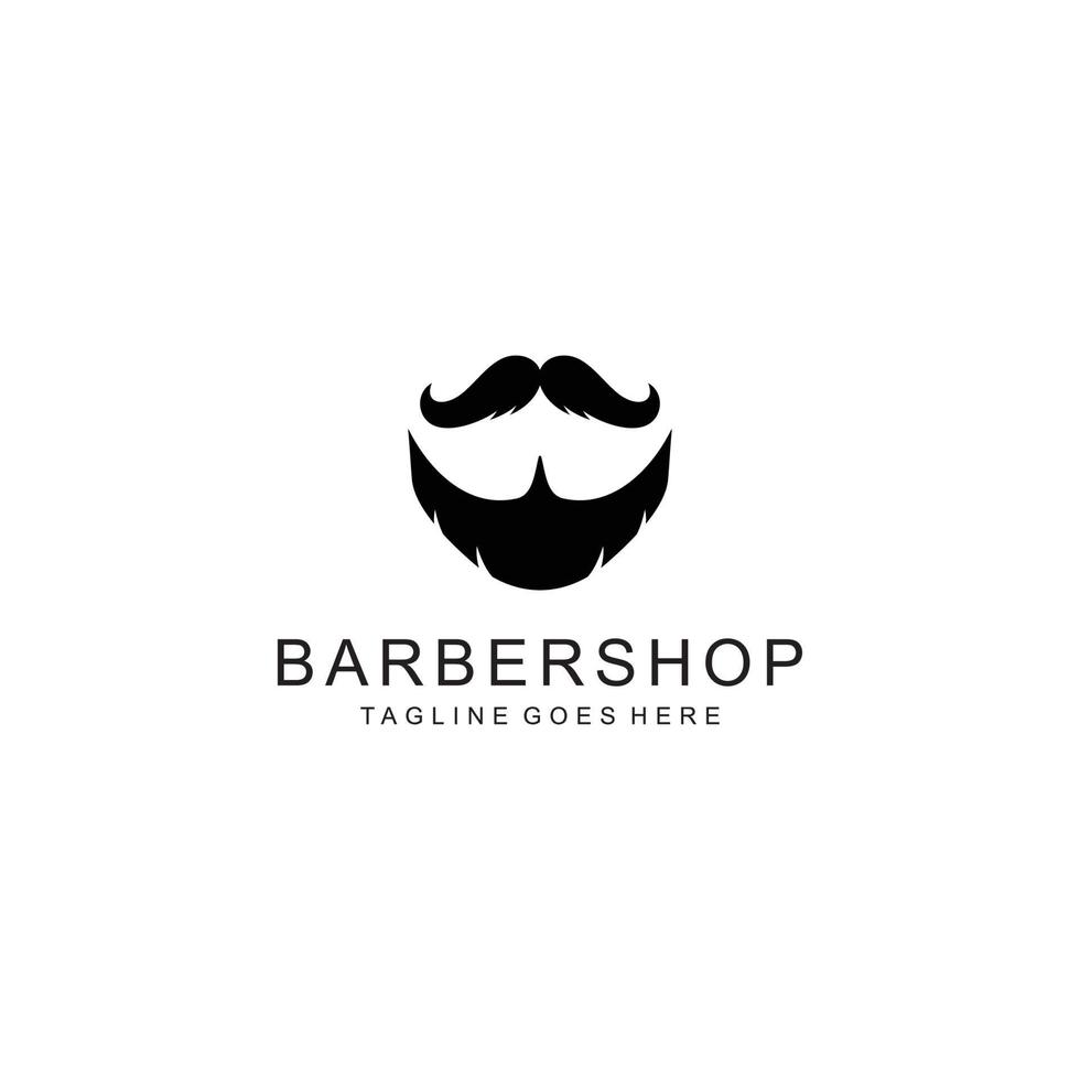 vetor de logotipo plano simples de barbearia