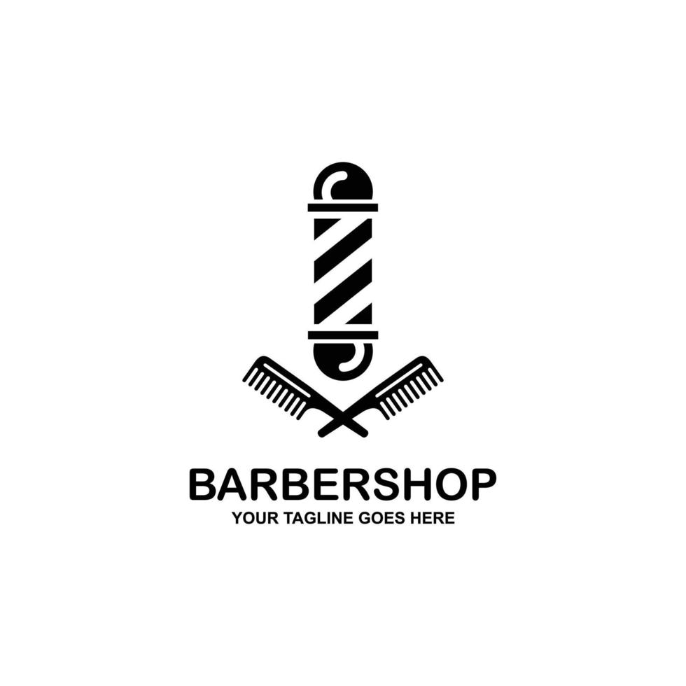 vetor de logotipo plano simples de barbearia