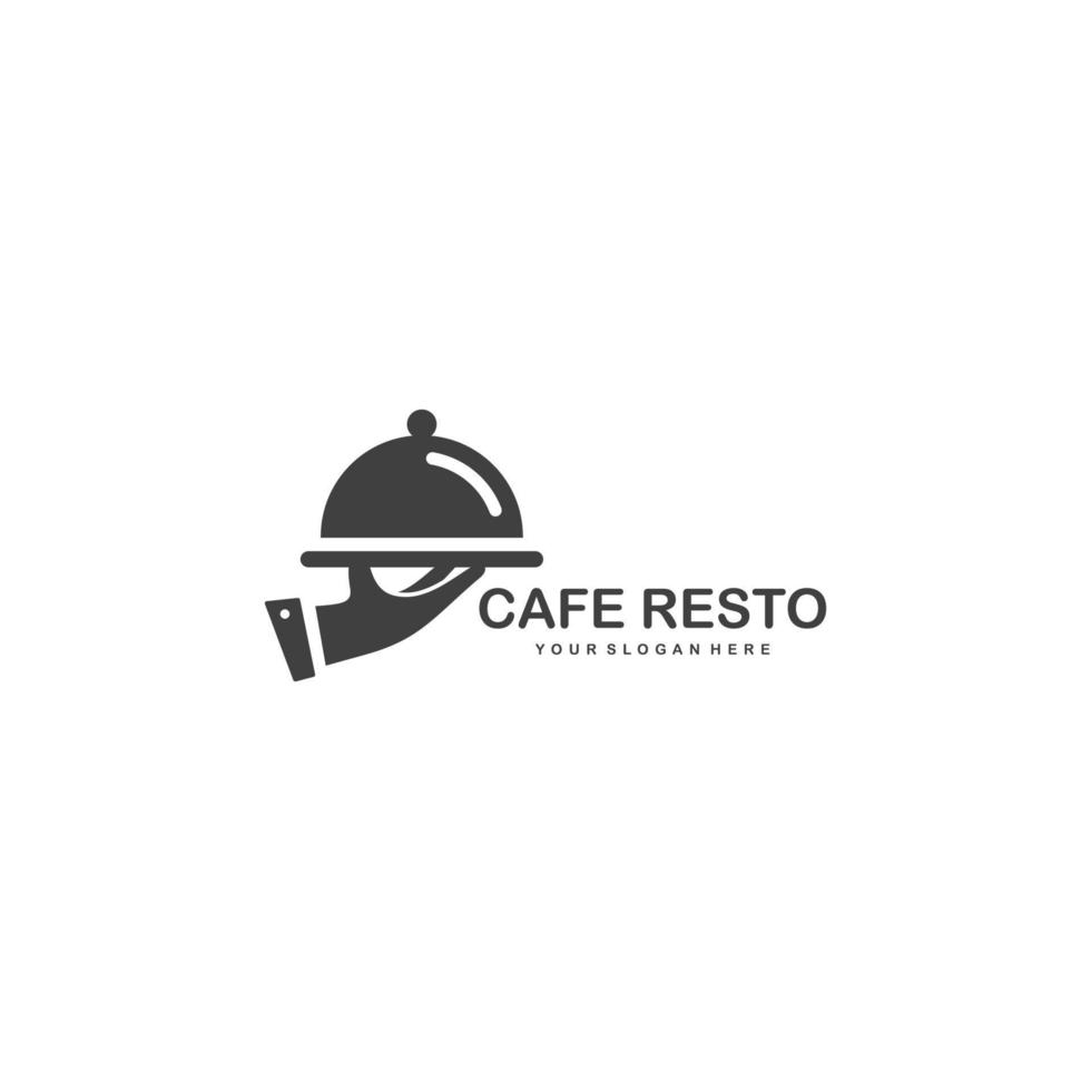 vetor de logotipo plano simples de restaurante