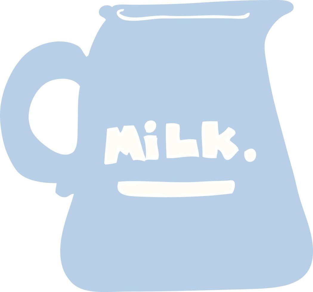 ilustração de cor lisa do jarro de leite vetor