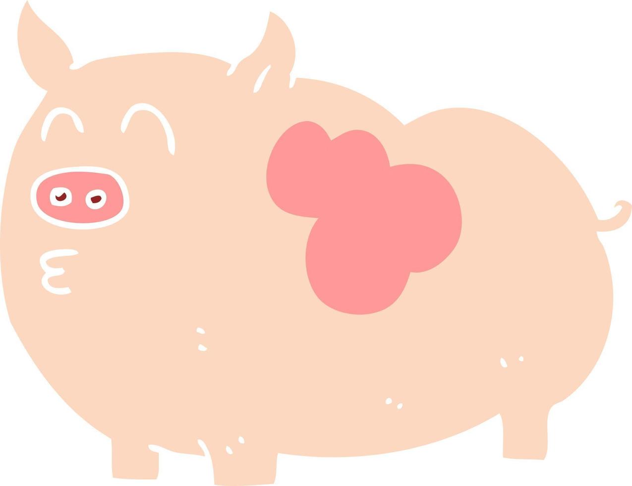 ilustração de cor lisa de porco vetor