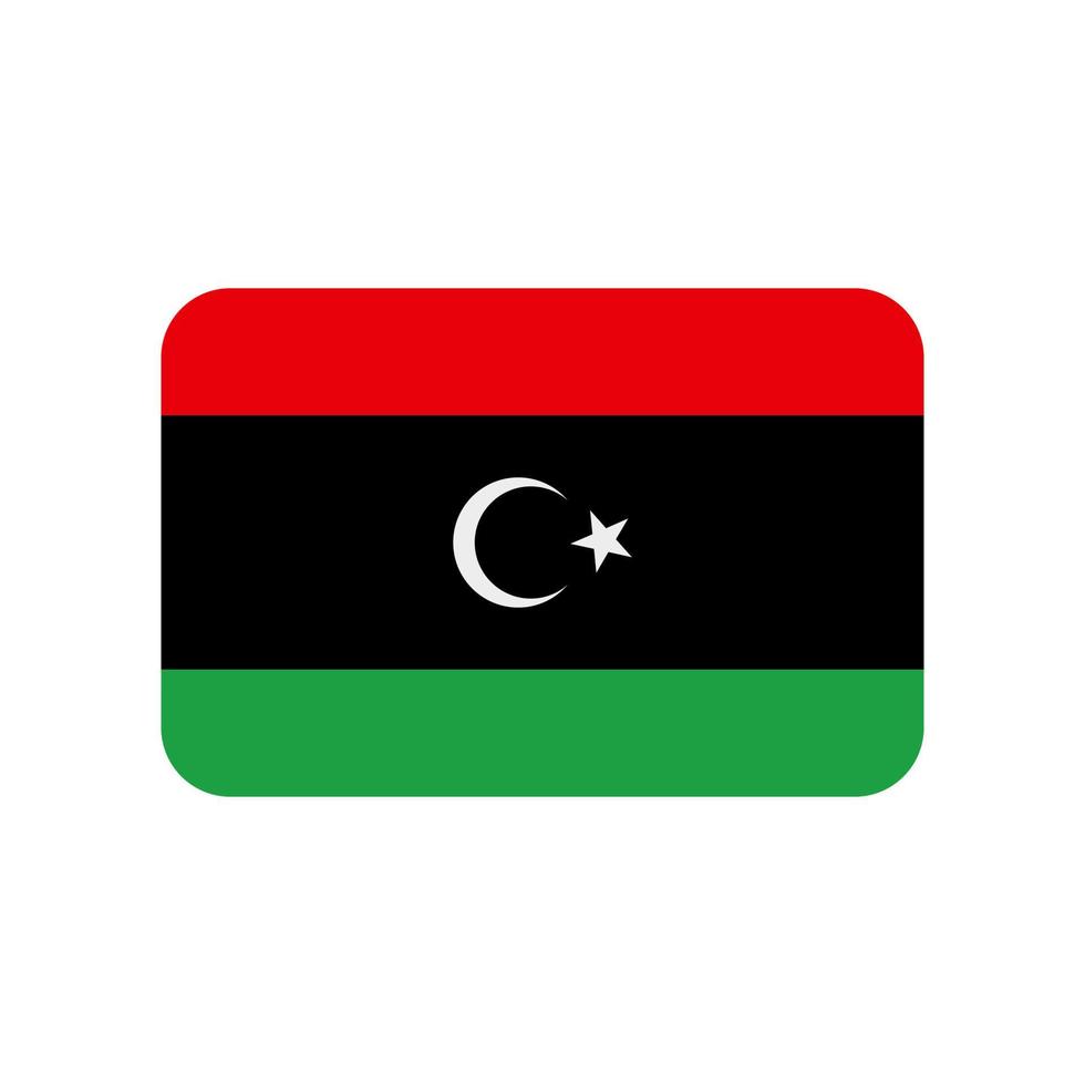 bandeira de vetor líbia com cantos arredondados, isolado no fundo branco
