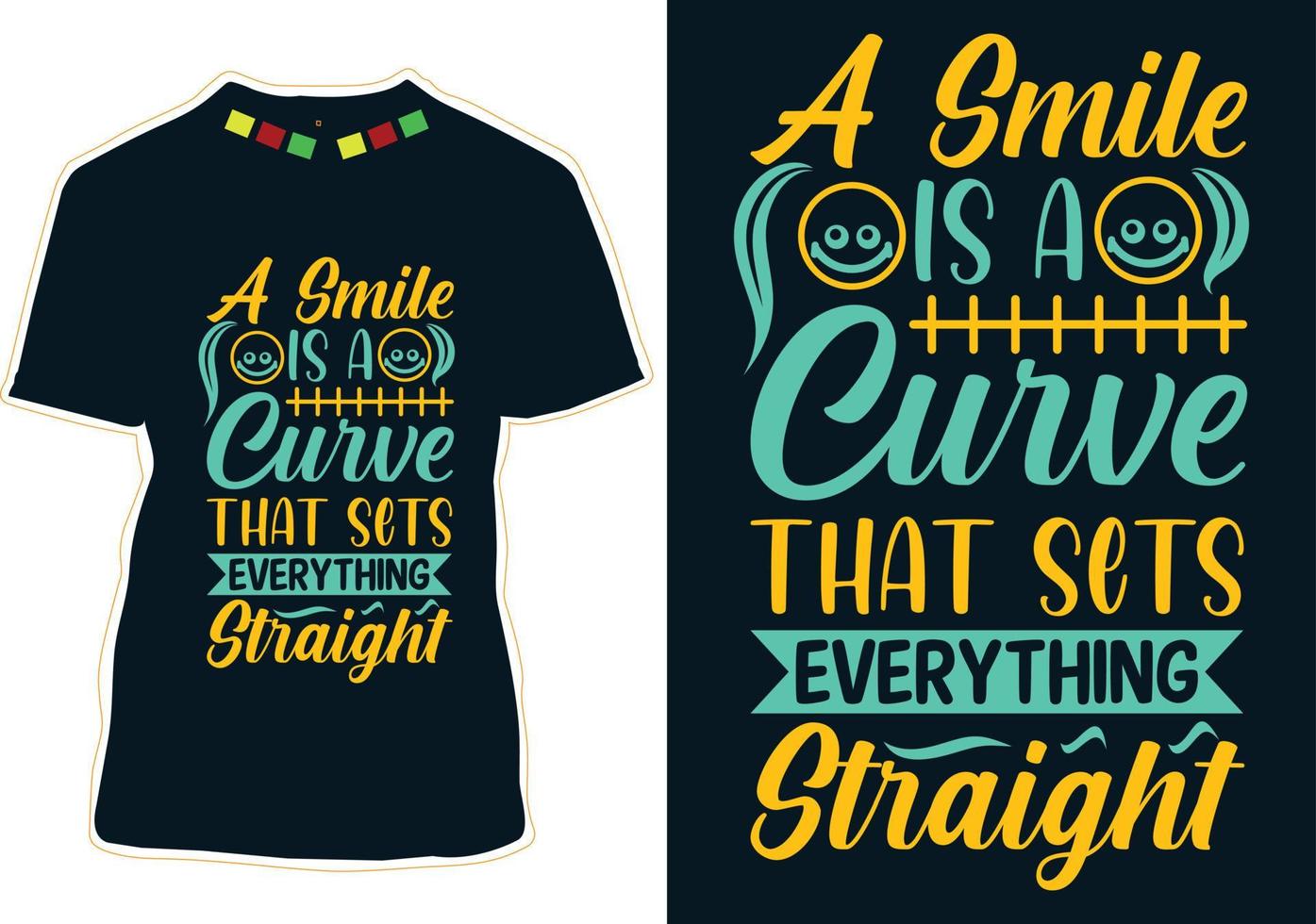 design de camiseta do dia mundial do sorriso vetor