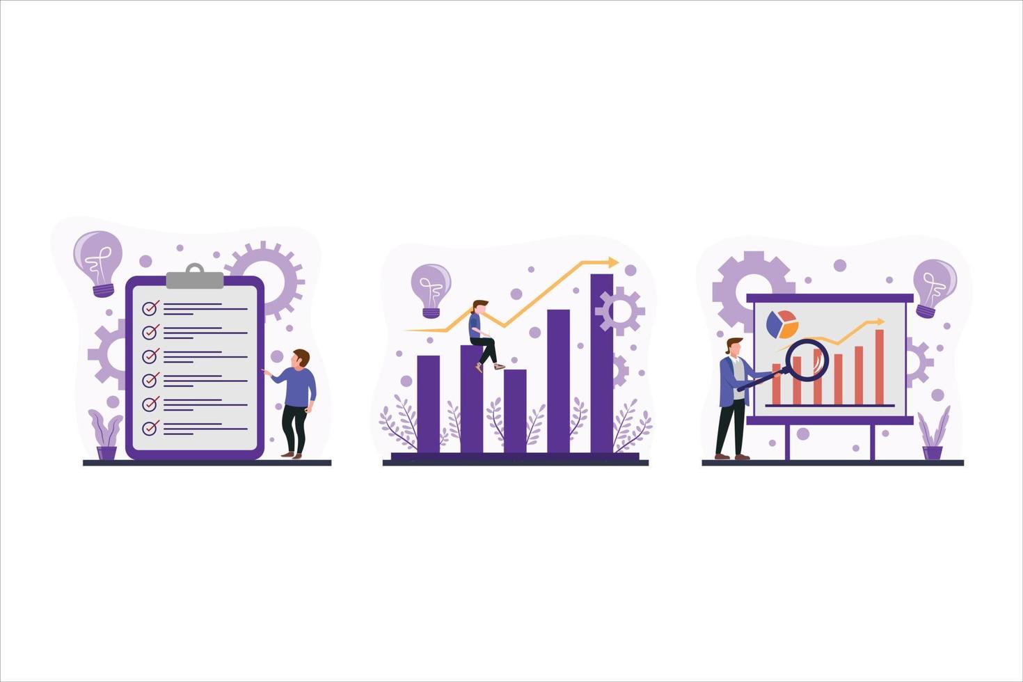 ilustração de design de pacote plano de negócios vetor