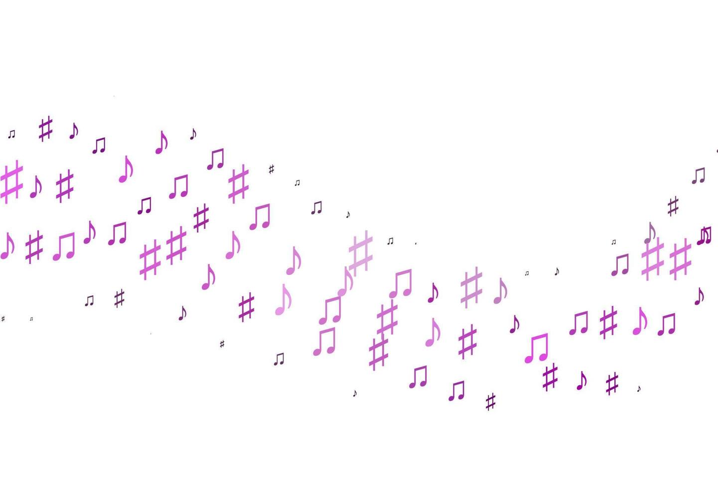 modelo de vetor roxo claro com símbolos musicais.