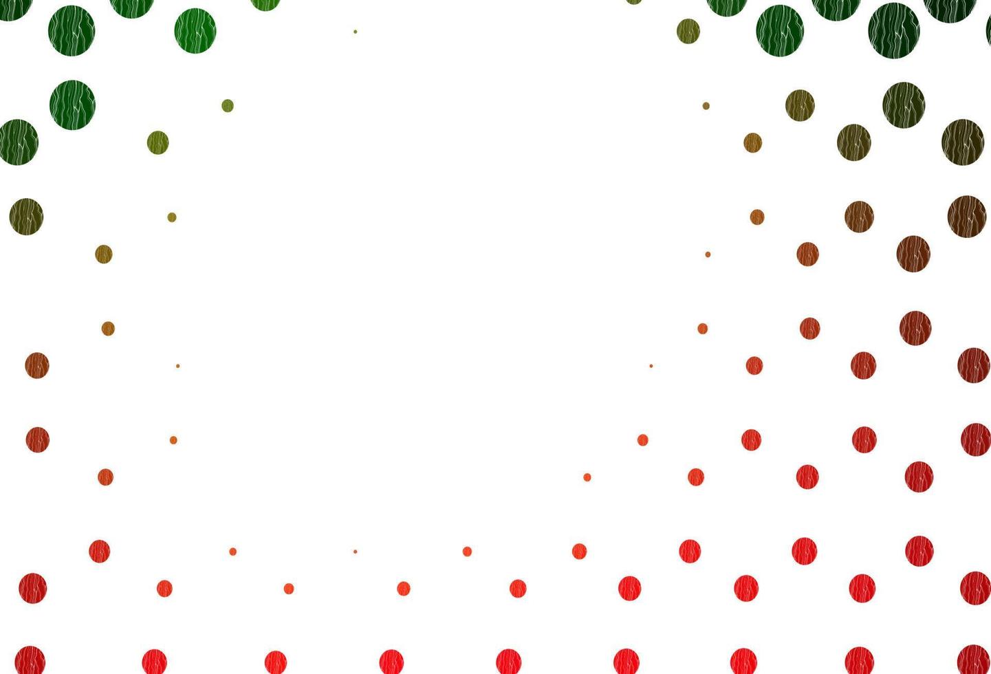 modelo de vetor verde e vermelho claro com círculos.