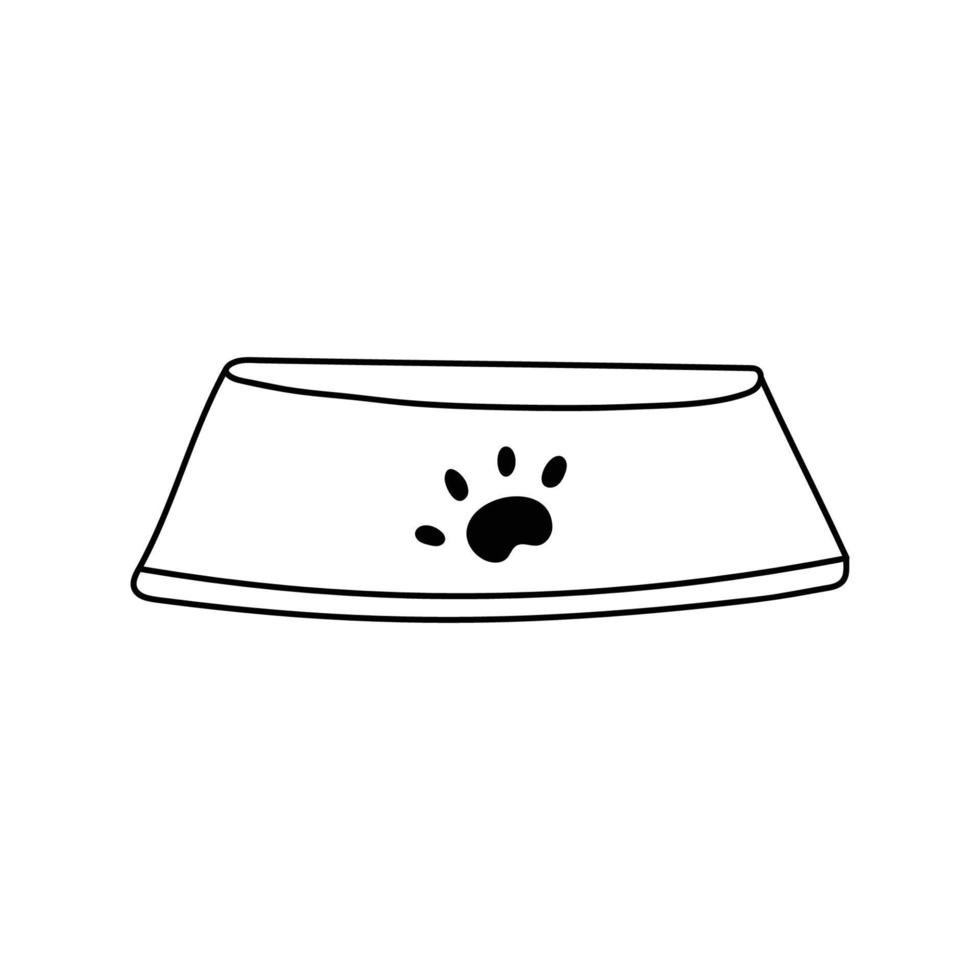 ilustração desenhada à mão de uma tigela de gato vetor