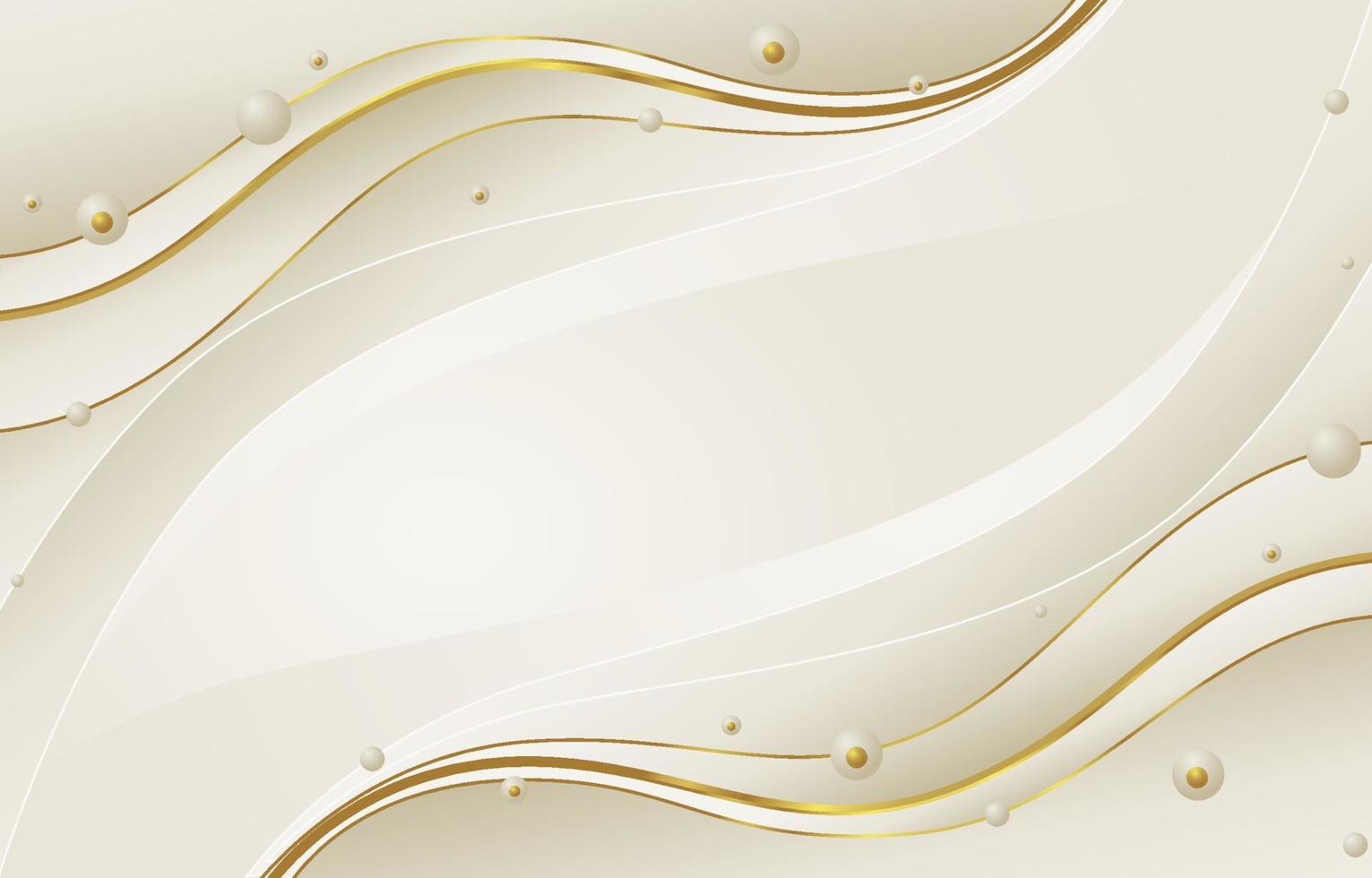 fundo de onda abstrato dourado e branco vetor