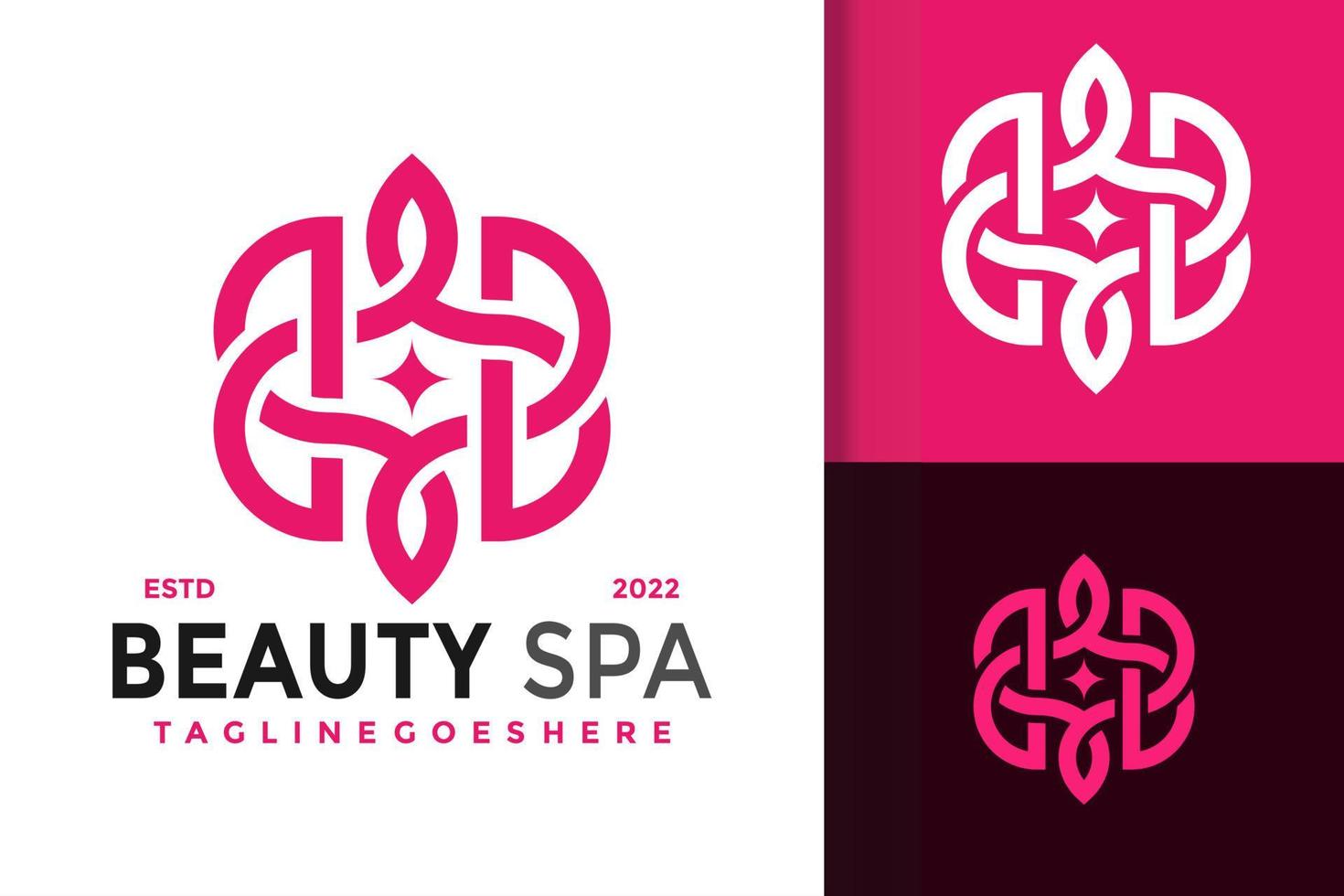 design de logotipo de folha de spa de beleza, vetor de logotipos de identidade de marca, logotipo moderno, modelo de ilustração vetorial de designs de logotipo