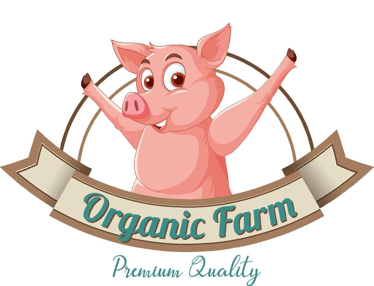 logotipo de personagem de desenho animado de porco para produtos de carne suína vetor