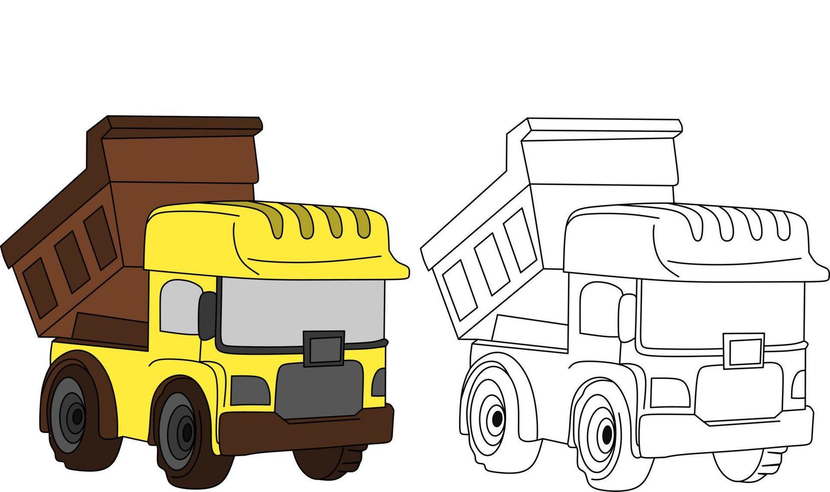 imagem vetorial de um caminhão de transporte, pode ser usada para colorir livros vetor