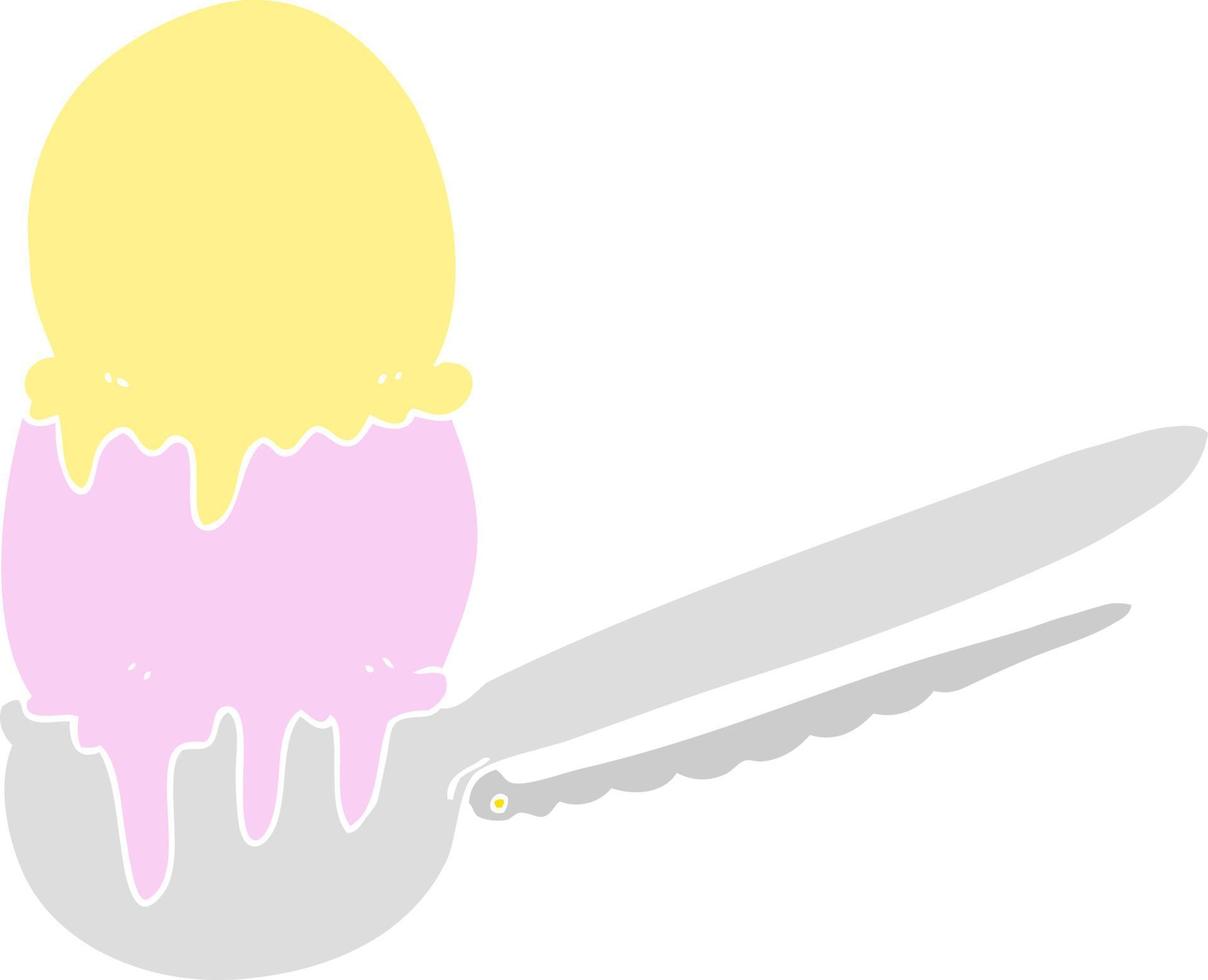 ilustração de cor lisa de bola de sorvete vetor