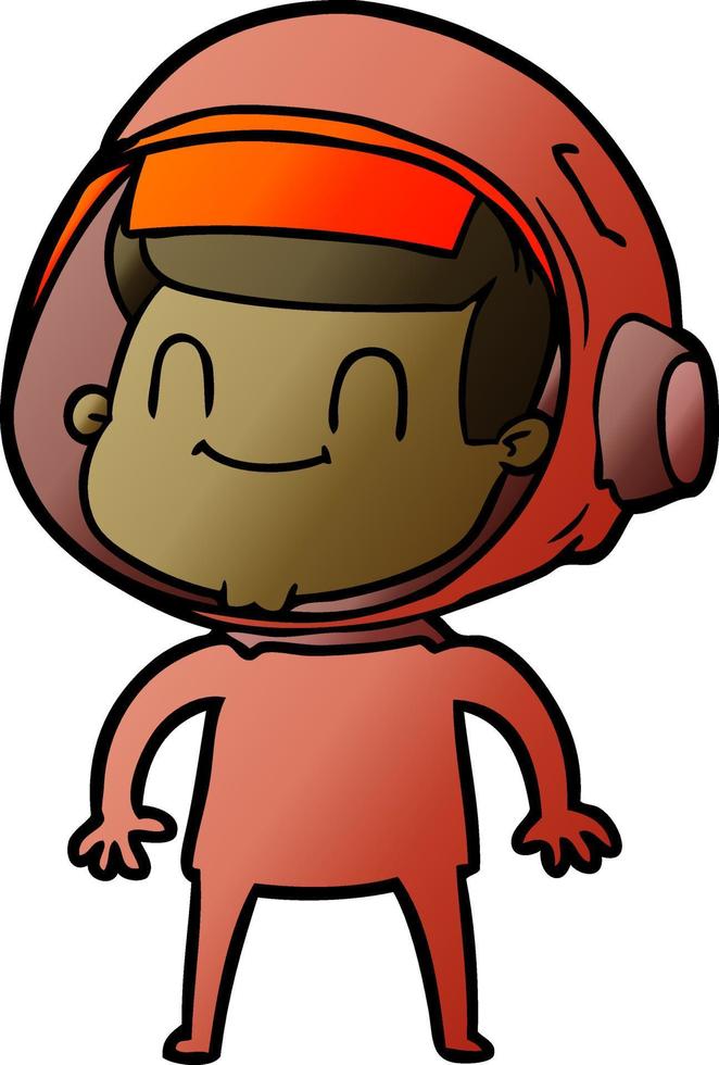 astronauta de desenho animado feliz vetor