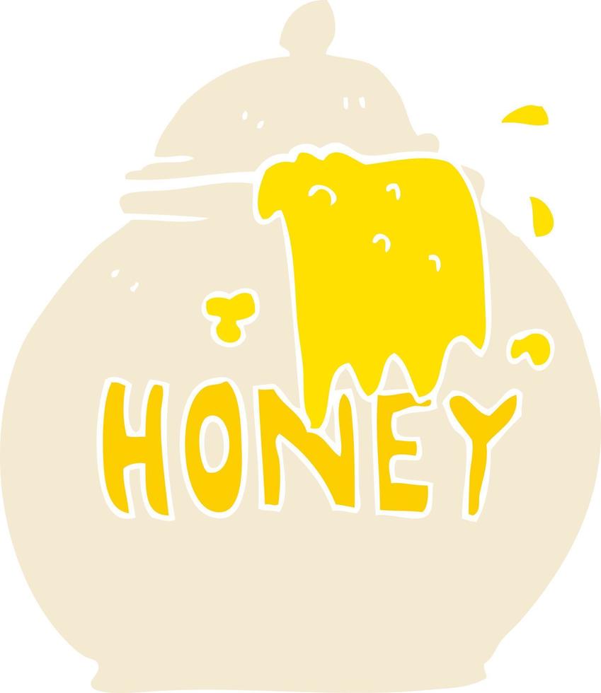 ilustração de cor lisa do pote de mel vetor