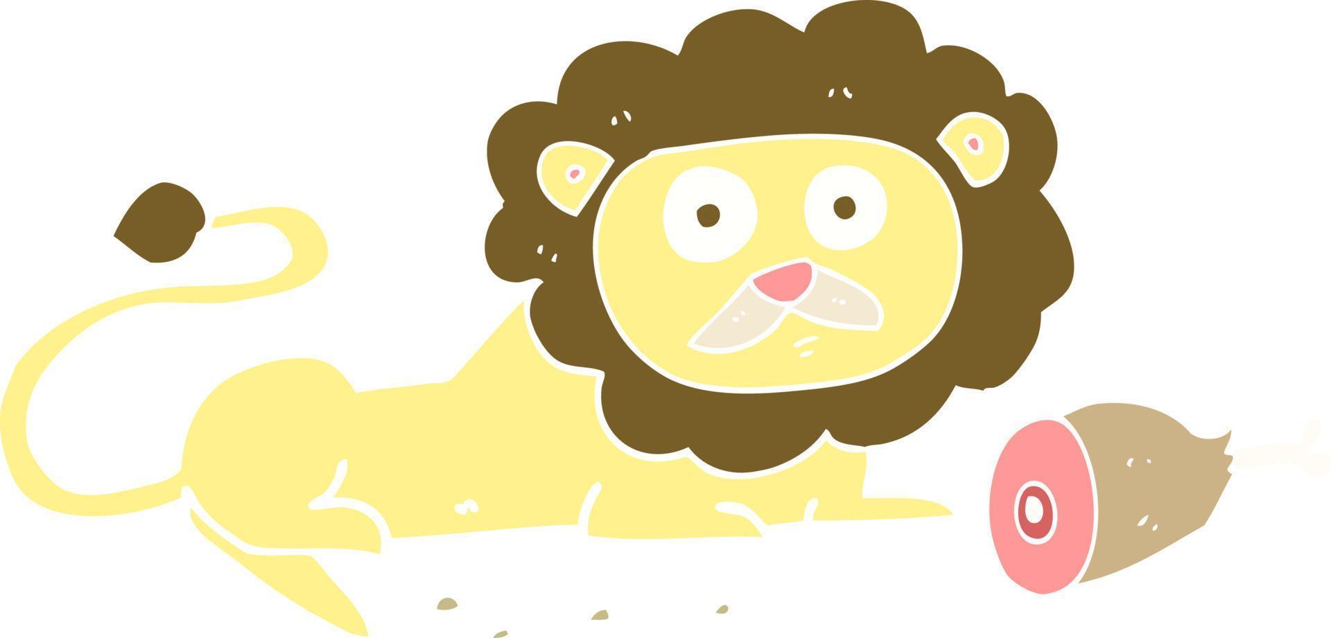 ilustração de cor lisa de leão vetor