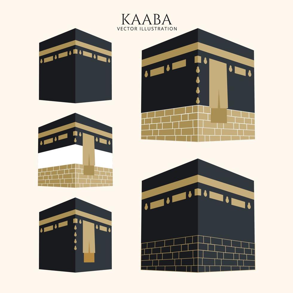 um conjunto de ilustração vetorial kaaba vetor