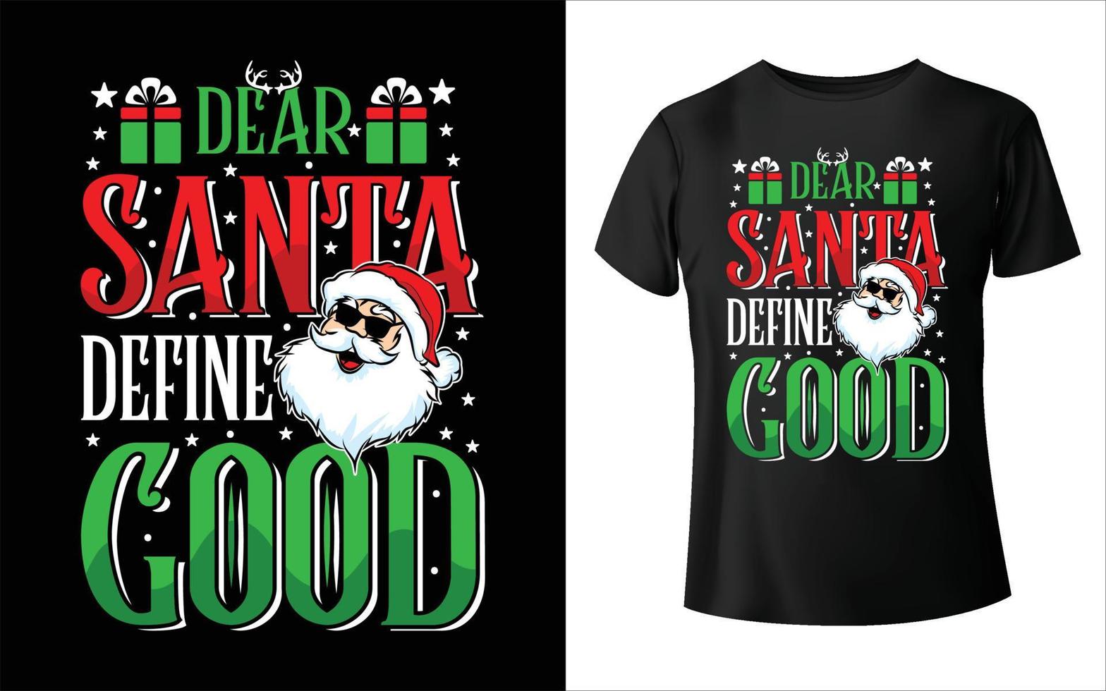 querido papai noel definir bem - gráfico vetorial, pôster tipográfico, vintage, etiqueta, crachá, logotipo, ícone ou t-shirt vetor