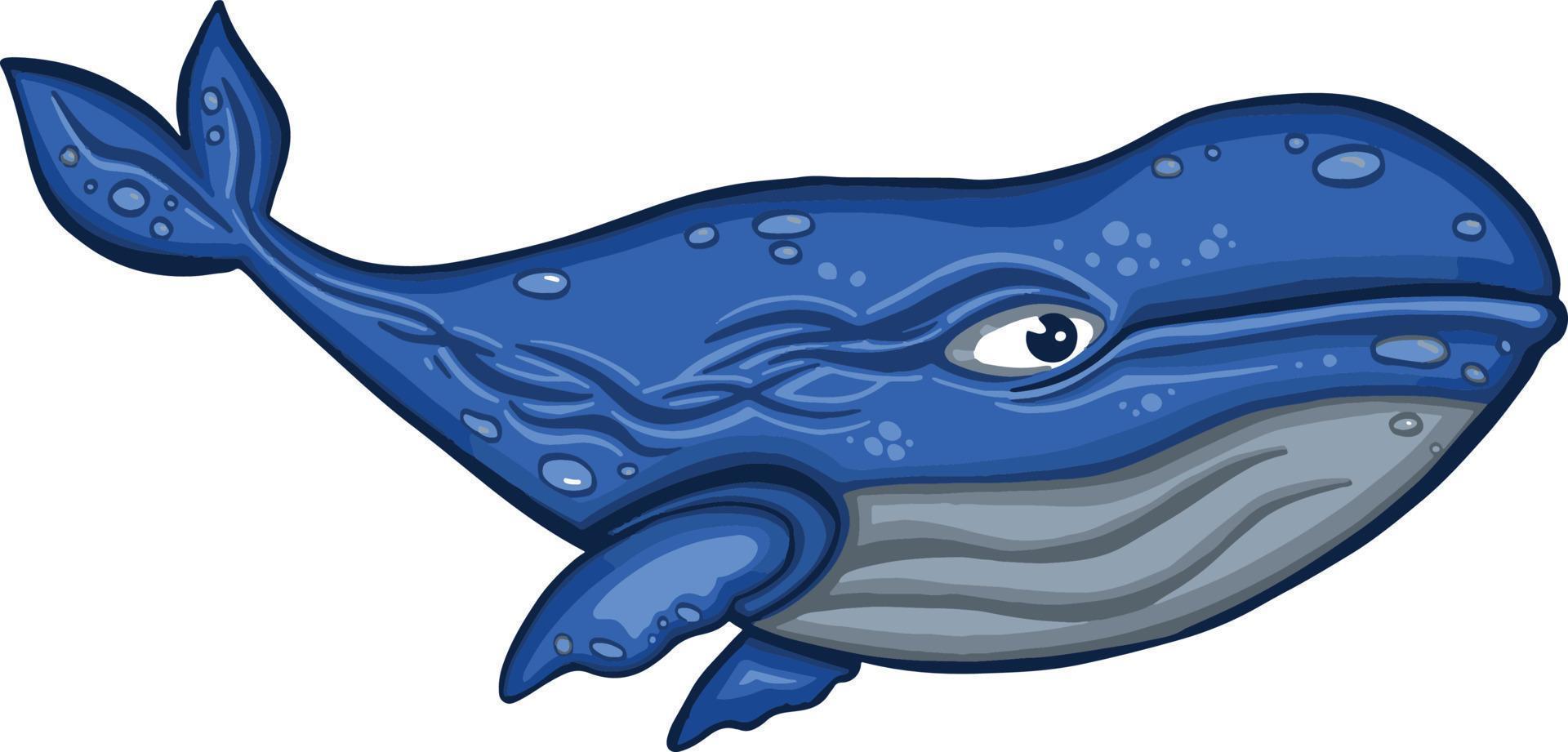 linha baleia marinha, símbolo de peixe desenhado à mão vetor