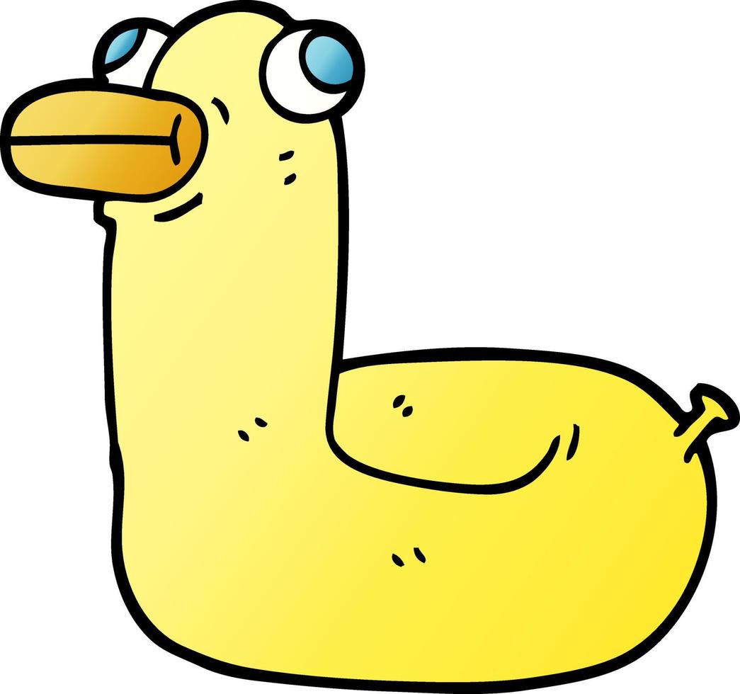 ilustração vetorial gradiente pato de anel amarelo dos desenhos animados vetor