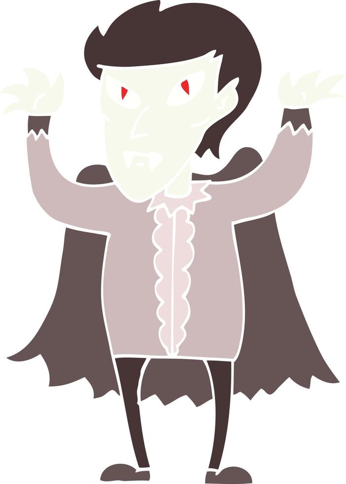 vampiro de desenho animado de ilustração de cor plana vetor