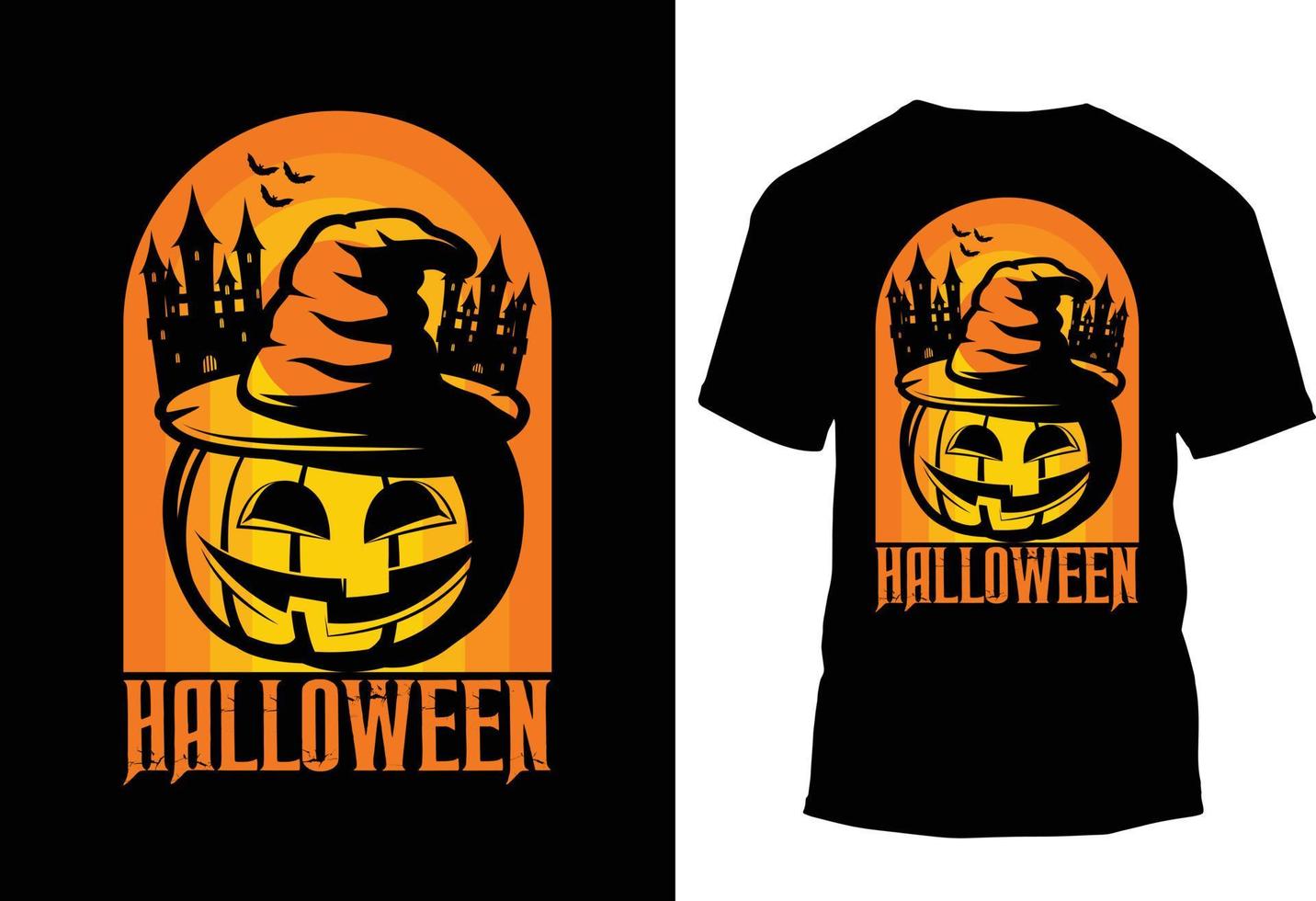 design de camiseta vintage retrô de halloween vetor