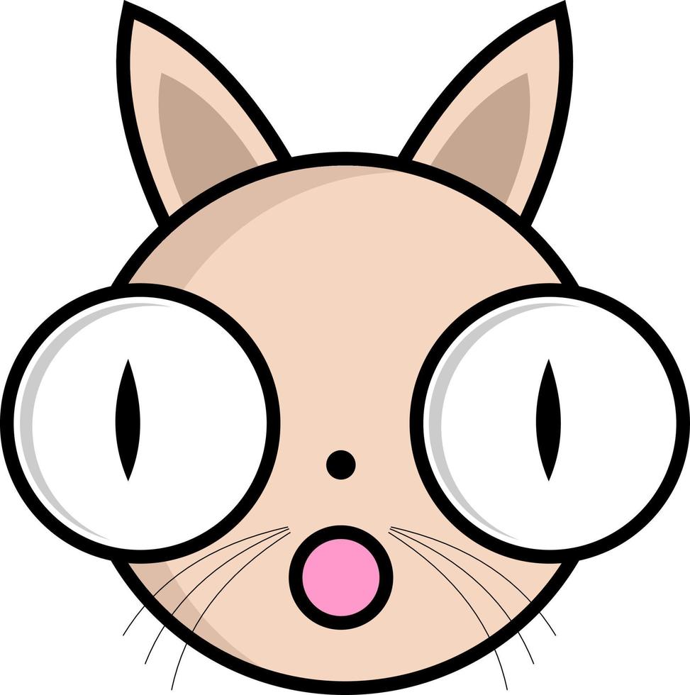 este é um vetor do rosto de um gato com óculos... perfeito para livros de colorir infantis