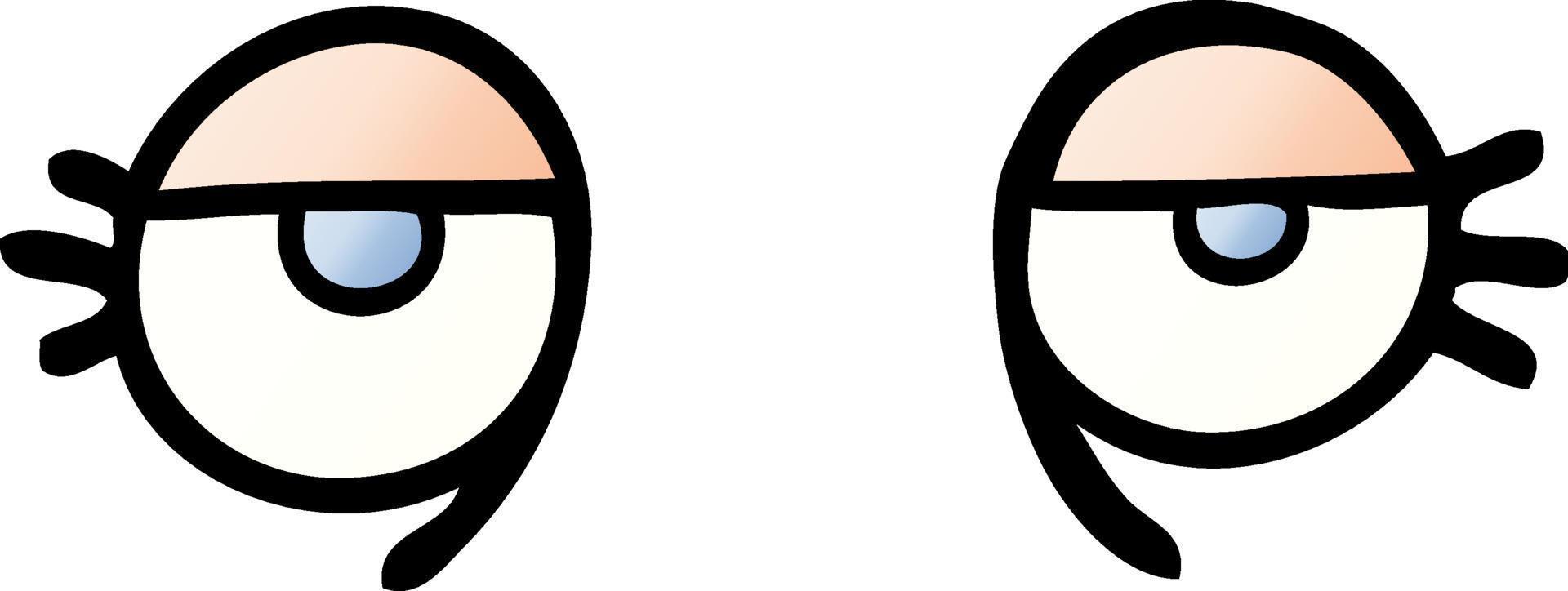 ilustração vetorial gradiente desenhos animados olhos cansados vetor