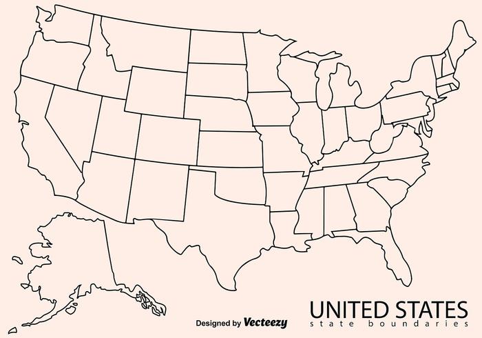 Mapa em branco do mapa dos EUA vetor